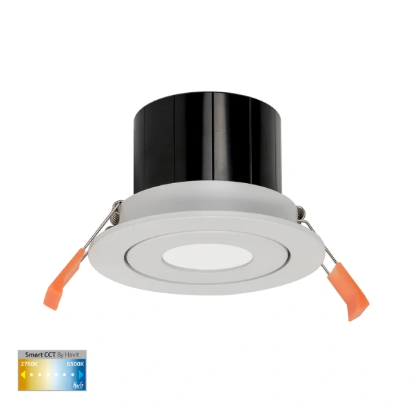 Recessed Tilt Downlight Prime CCT LED 12W IP54 WIFI WHT