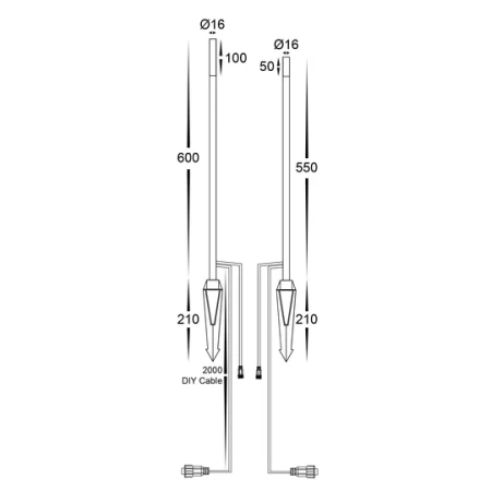 Bollard Spike Drique RGBCW WIFI BLK