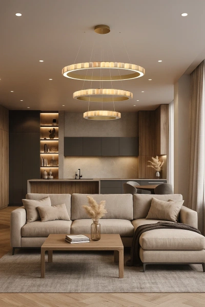 Pendant lamp Capella 3 Alabaster Spanish Marble LED CCT Dim BRS