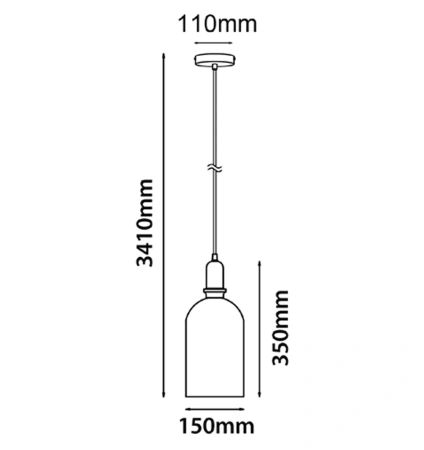 Pendant lamp HORTEN Scandinavian Oblong Shape WHT