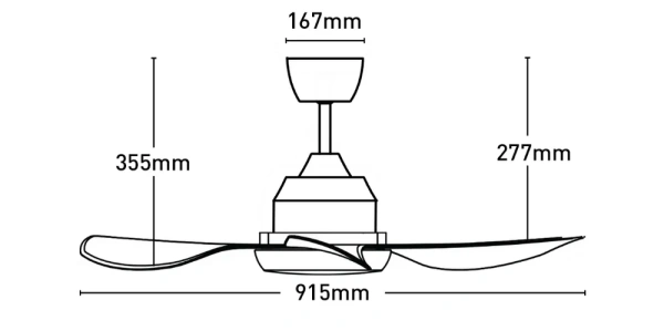 Ceiling fan Jota Mini DC D36 with LED 18W WH