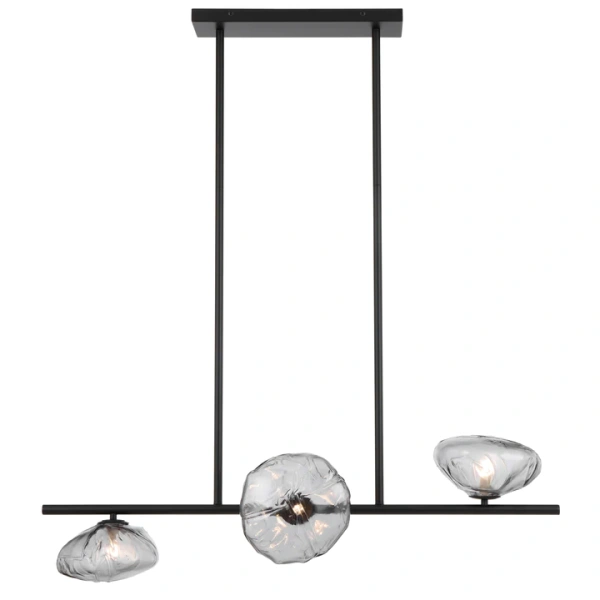 Pendant lamp ZECCA 3 D200 BLACK SMOKE
