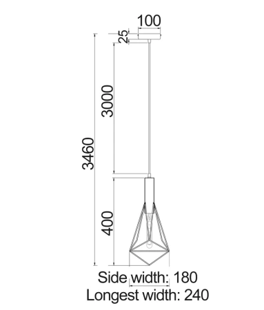 Pendant lamp BLACKBAND 6 E27