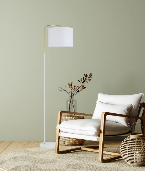 Floor lamp Arriba E27 WHT