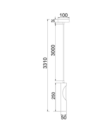 Pendant lamp IDA1 Blonde Wood Tube BLK