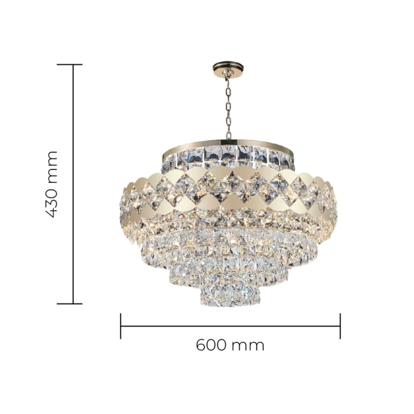 Pendant lamp Elin Crystal K9 D60 E14 GLD