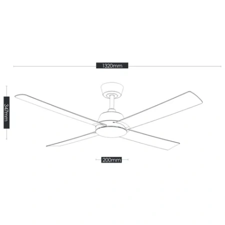 Ceiling Fan Bronco 52 DC Click-in blade BLK