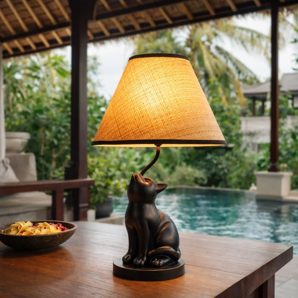 Table lamp Upward Looking Cat LED Black