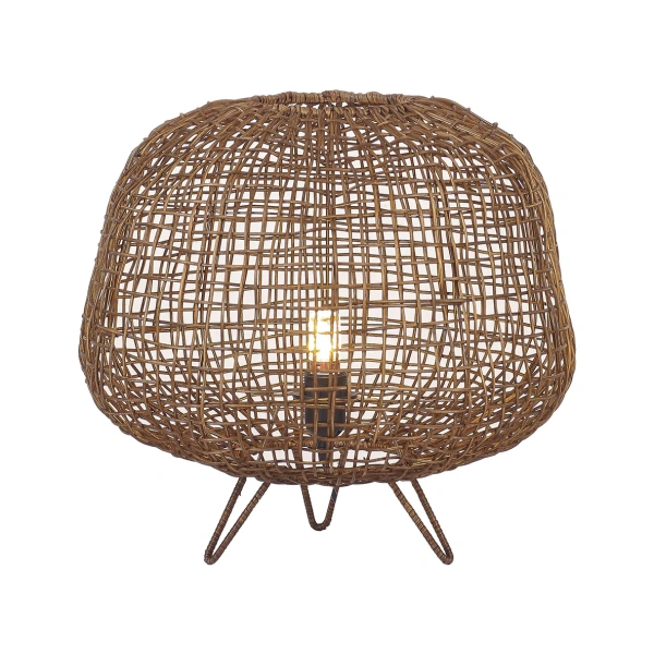 Table lamp Nerina Rattan E27 Brown