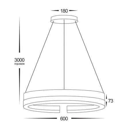 Pendant lamp Orah Walnut Timber D80 LED 60W 3CCT Dim