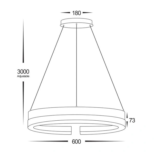 Pendant lamp Orah Walnut Timber D80 LED 60W 3CCT Dim