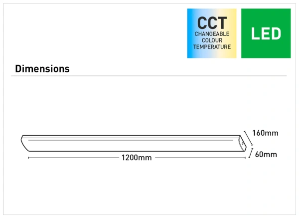 Batten Light Tanura LED 22-40W CCT L120