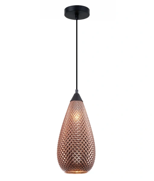 Pendant lamp Rictus 5 Bohemian Glass Drop Shape E27 COP