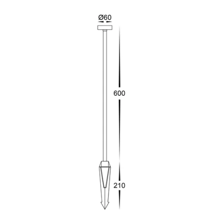 Bollard Spike Vertex 24V LED 3W 3CCT BLK