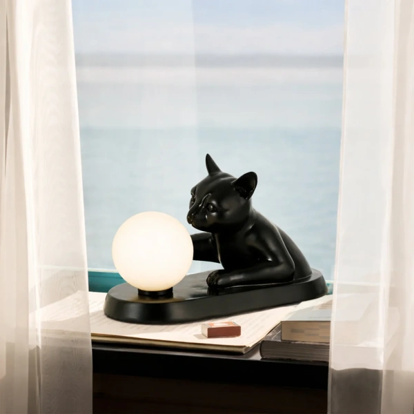 Table lamp Cat Touching Ball LED black