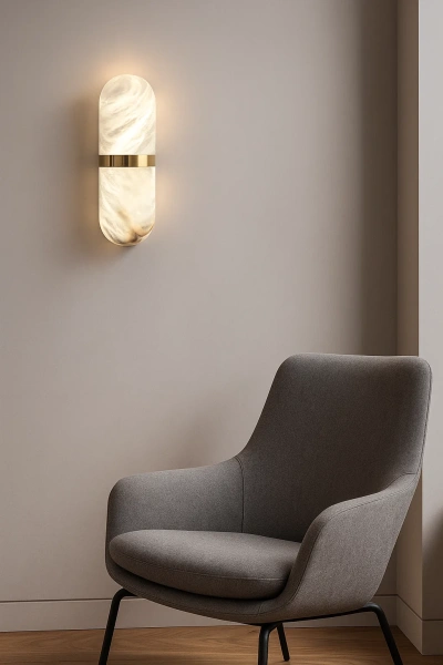 Wall light Andorra W1 Alabaster Spanish Marble LED 5W BRS