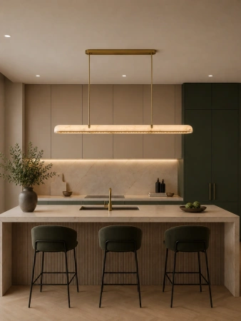 Pendant lamp Sevilla Linear Alabaster Spanish Marble L150 LED BRS with remote