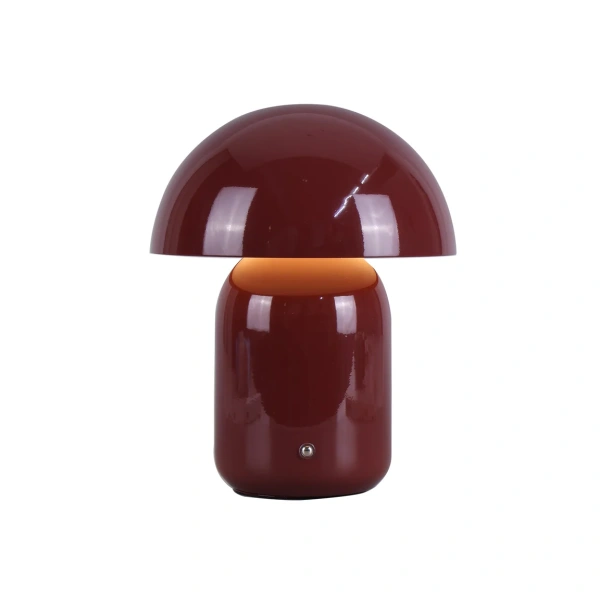 Table Lamp Mushroom LED CCT Dim Rechargeable Brick Red