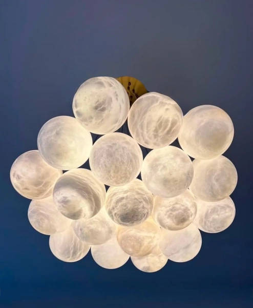 Pendant lamp Molina S19 Alabaster Spanish Marble G9 BRS