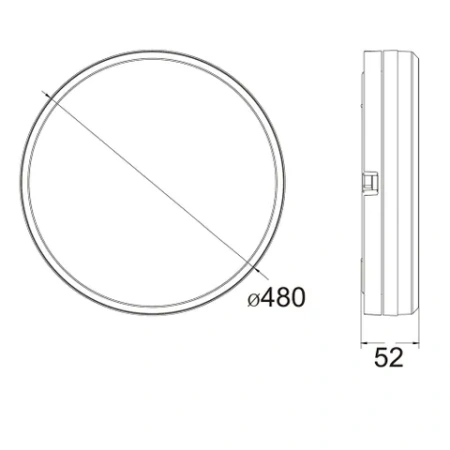 Ceiling light Hektor-480 IP65 LED 60W 3CCT BLK
