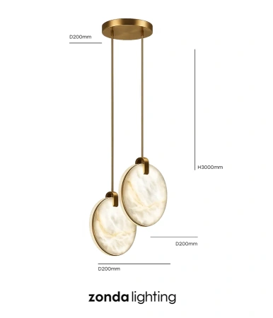 Pendant lamp Villastar 2 Alabaster Spanish Marble LED 12W CCT Dim BRS