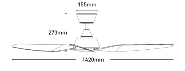 Ceiling fan Guardian DC with Remote D56 BL