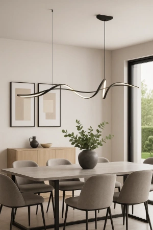 Pendant lamp Famous linear 2 P3 LED 30W 3CCT L1600 BK