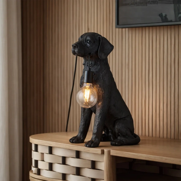 Table lamp Golden Retrieve LED Black