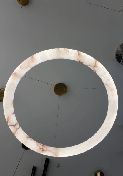 Pendant lamp Aragon P2 Alabaster Spanish Marble LED 40W CCT Remote BLK