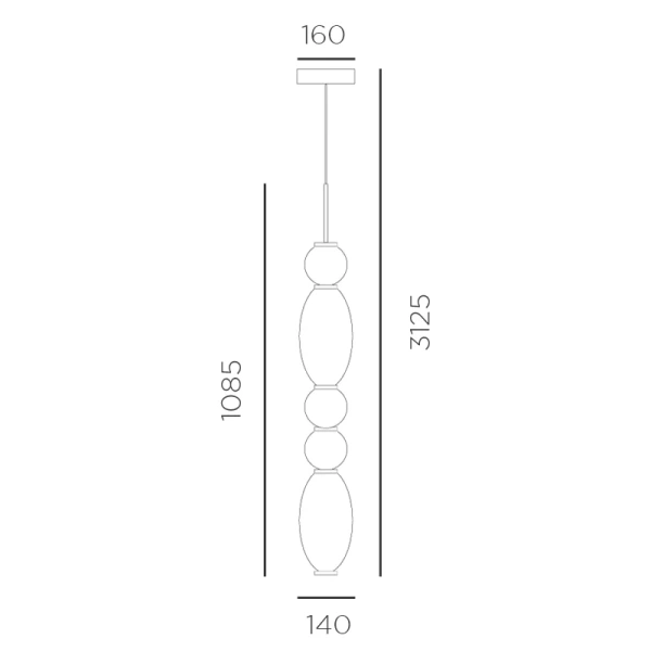 Pendant lamp Lumiere 3 SP LED 39W 3K 