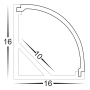 Corner Aluminium Profile HV9691-1616 3m
