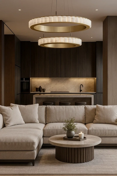 Pendant lamp Capella 2 Large Alabaster Spanish Marble LED 90W CCT Dim BRS