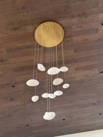 Pendant lamp Miraflores Alabaster Spanish Marble P13 LED 80W CCT Dim BRS