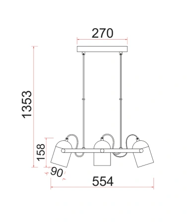 Pendant lamp TAZZA1 E27 BLK