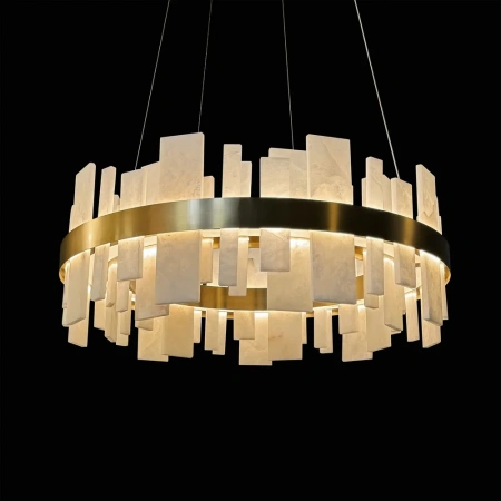 Pendant lamp Miragemas D60 Alabaster Spanish Marble LED 30W CCT Dim BRS