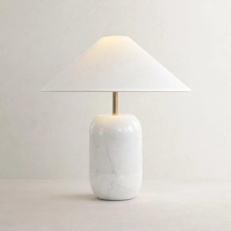 Table lamp Petra solid marble E27 WH