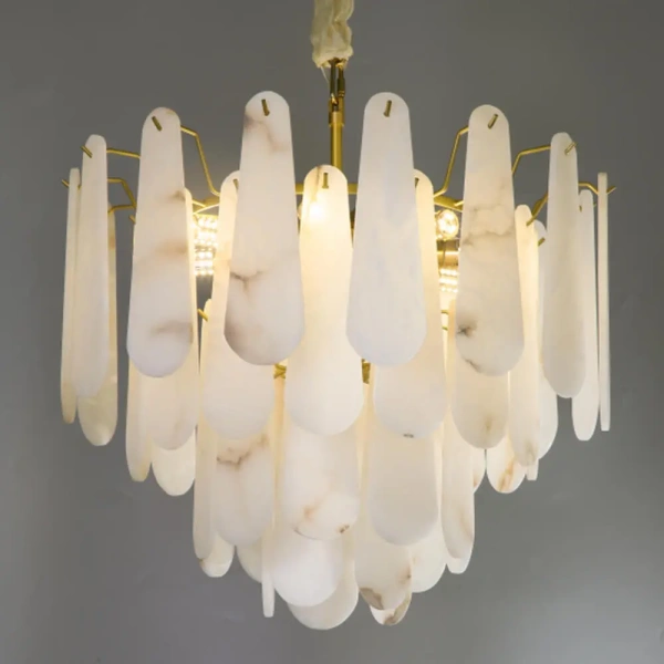 Pendant lamp Buena P8 Alabaster Spanish Marble BRS