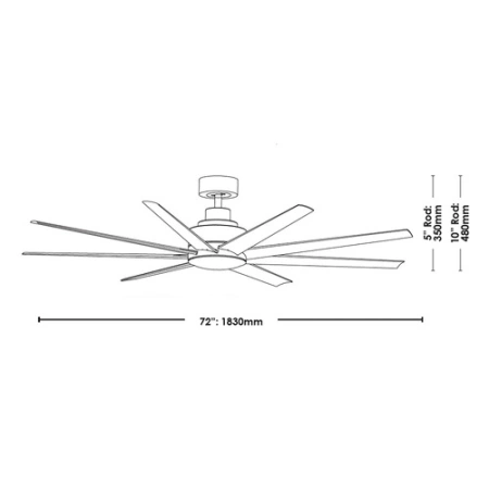 Ceiling Fan Titanic 72 DC 8 blade High Airflow WHT