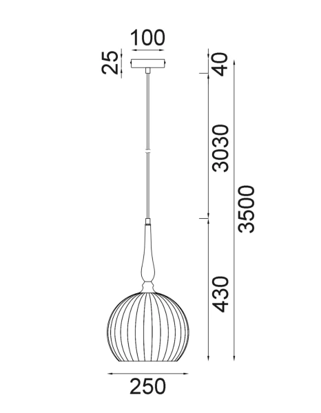 Pendant lamp CESTA Cylinder Brown Natural Bamboo