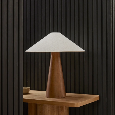 Table lamp Pyra E27 Walnut