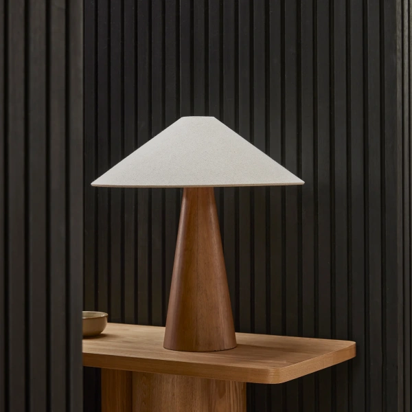 Table lamp Pyra E27 Walnut