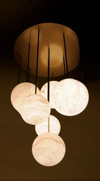 Pendant lamp Molina S6 Alabaster Spanish Marble G9 BRS