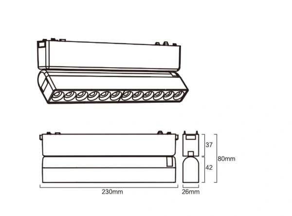 Track Spot Lens Adjustable Z3035-12.24.CCT.BK 48V 12W WIFI