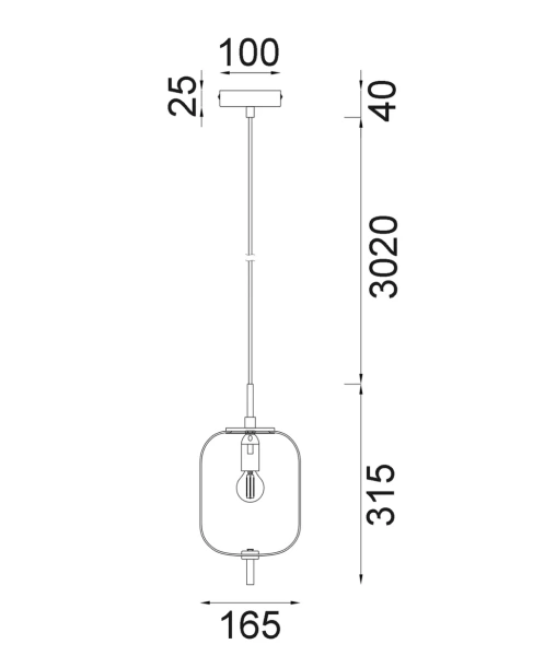 Pendant lamp PINO 7 Jar Smokey Black 10W