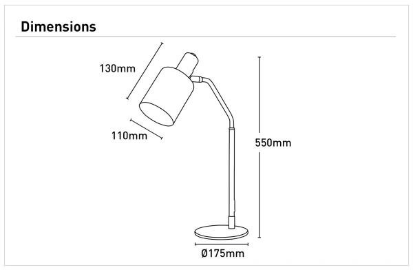 Table lamp Balmoral E27 BLK