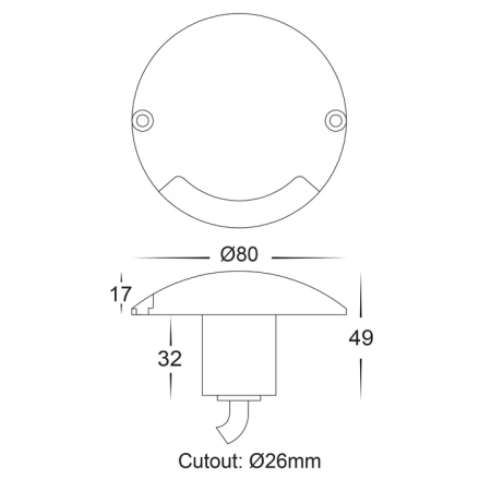 Step Inground light Dome LED 3W 3CCT HV2871T-SLV-12V