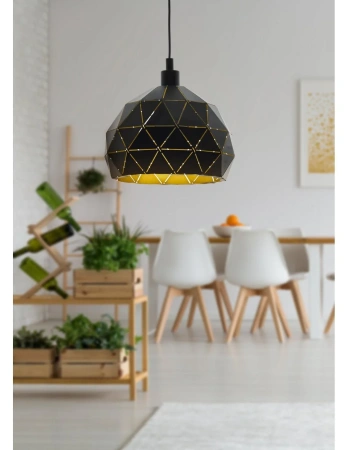 Pendant lamp Roccaforte E27 D40 BLK