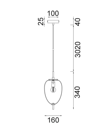 Pendant lamp PINO 6 E14 Smokey BLK