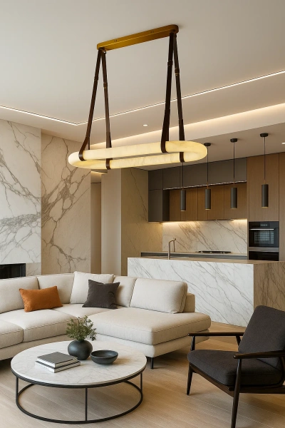 Pendant lamp Calcena L100 Alabaster Spanish Marble LED 45W BRS