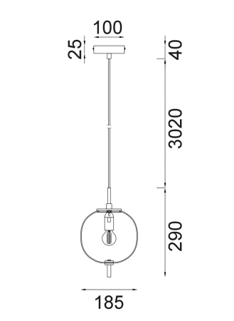 Pendant lamp PINO 1 Round Opal Matte 10W